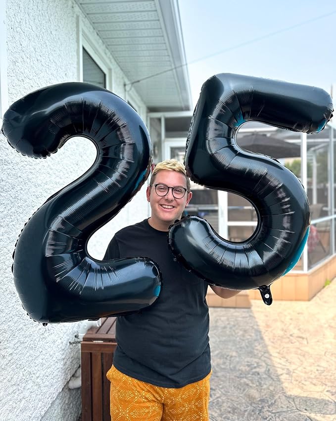 Black Number 25 Balloon 40 Inch - Image 2