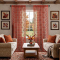 Kotile Burnt Orange Floral Lace Curtains by Kotile+Curtains