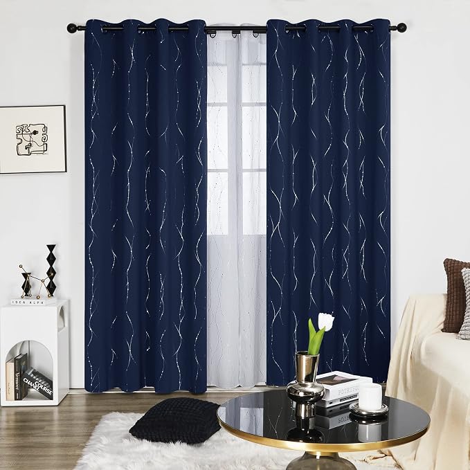 Deconovo Living Room Curtains 95 Inches Long, Thermal Insulated, Room Darkening - Image 2
