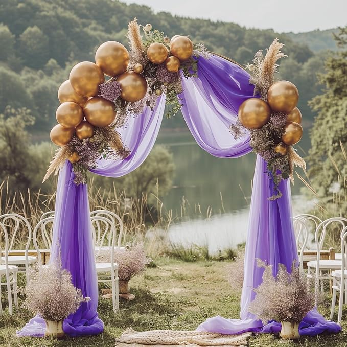 Wedding Arch Draping Fabric Backdrop 6 Panels, Lavender Purple | 28.7"x20FT - Image 6