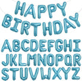 TONIFUL 65 Pcs 16 Inch Light Blue Happy Birthday Balloons and 2 Sets A-Z Foil by TONIFUL