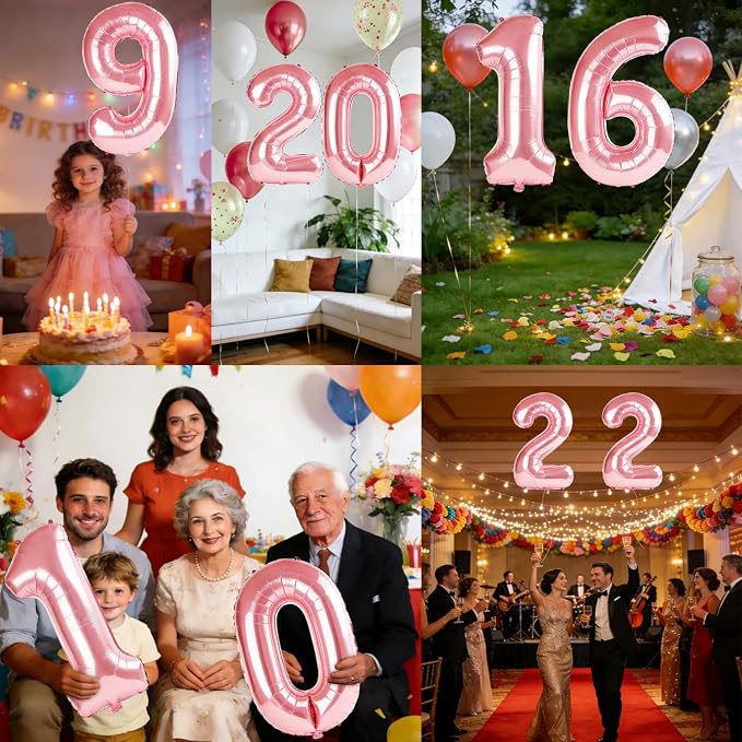 40 Inch Number 16 Balloons for 16th Birthday Party Decorations, 0-100 Jewelry - Image 7