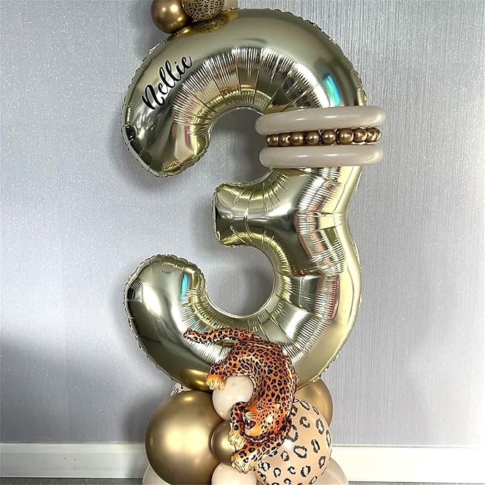 Champagne Gold 8 Balloons, Self Inflating Digit 8 Balloons - Image 5