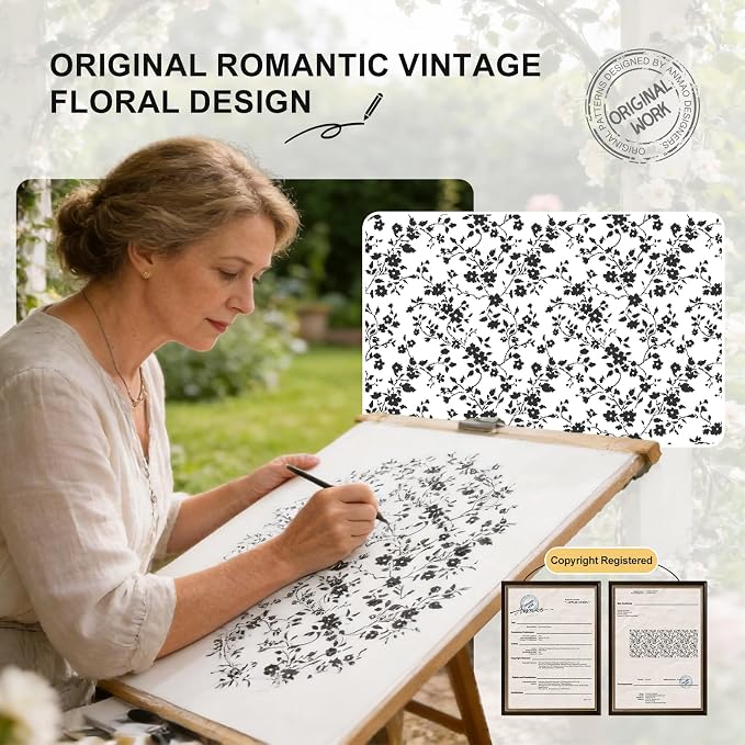 Anmao Vintage Lace Sheer Curtains 54 Inches Long - Image 3