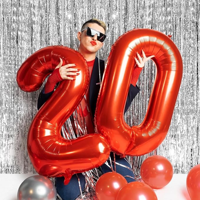 Red 18 Balloon - Number Balloon 40 Inch, 18th Red Birthday Decorations | Large - Image 4