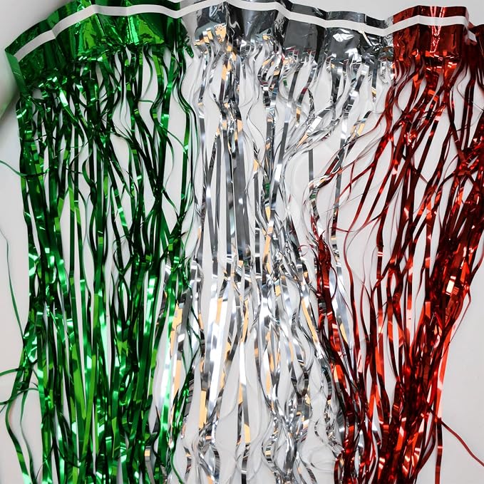BRAVESHINE Party Fringe Backdrop Red Silver Green Christmas Decorations | - Image 7