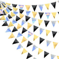 Black Gold Iridescent Party Decorations Triangle Pennant Banner Flag Metallic by pinkblume