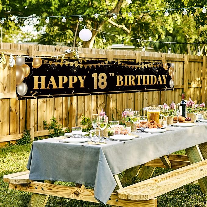 Large Happy 18th Birthday Decoration Banner, 18th Birthday Party Decorations - Image 7