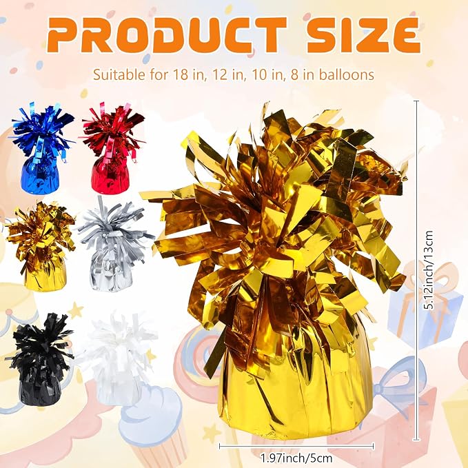 16 Pack Gold Balloon Weights Metallic Holder Anchors Balloon Holder Weights - Image 2