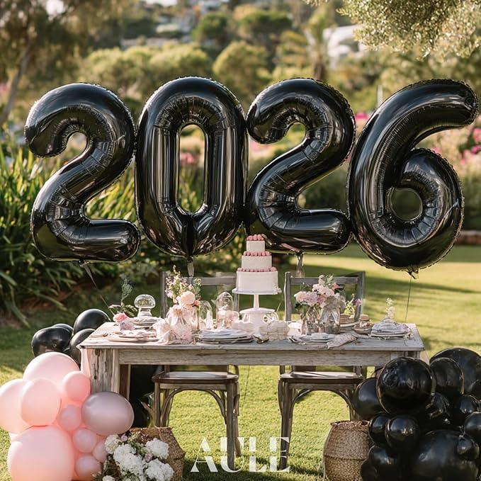 AULE 40 Inch Black 30 Balloon Number Foil 0-9 Birthday Big Numbers | Birthday - Image 5