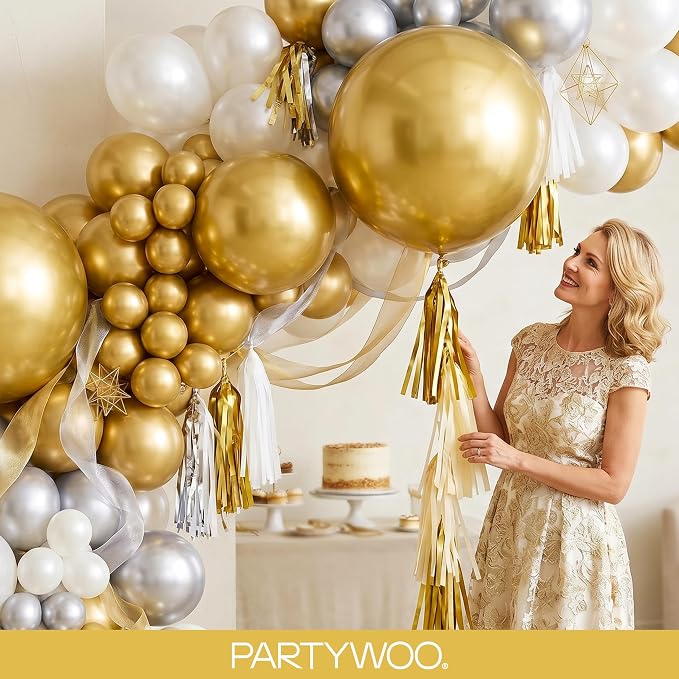 PartyWoo Gold Balloons 120pcs Different Sizes of 18 12 10 5 Inch | Balloons - Image 9