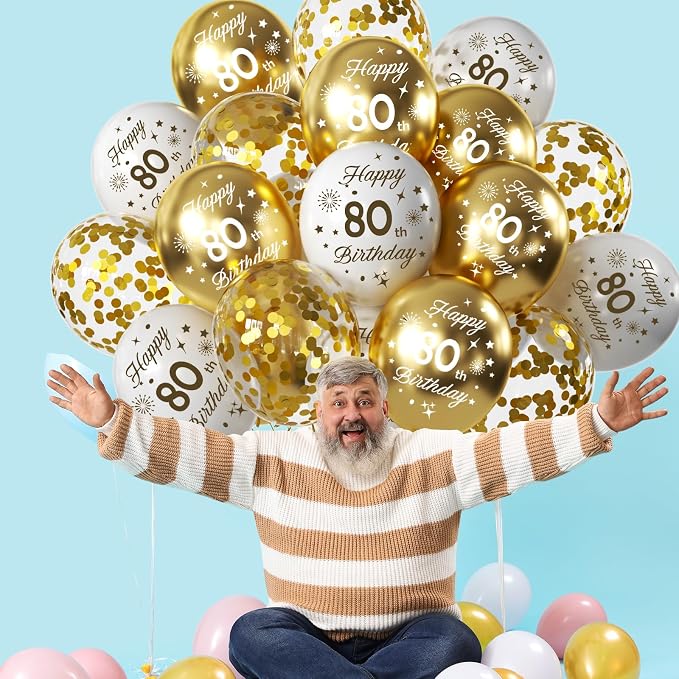 White Gold 18th Birthday Balloons Pack of 15 Men Women Happy 18th Birthday - Image 7