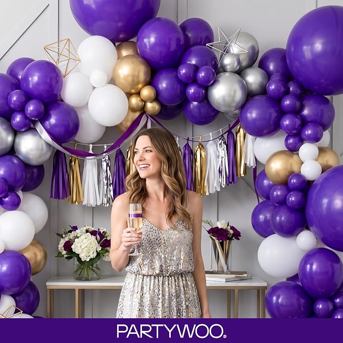 PartyWoo Dark Purple Balloons 123pcs Royal Purple Color 18 12 10 5 Inch | 18 12 - Image 10