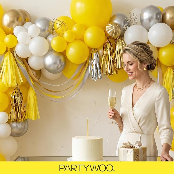 PartyWoo Yellow Balloons 127pcs Matte Yellow Color 18 12 10 5 Inch | 18 12 10 5 - Image 9