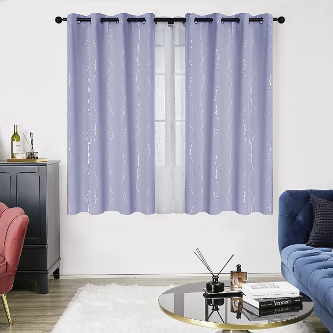 Deconovo Living Room Curtains 63 Inches Long, Thermal Insulated, Room Darkening - Image 2