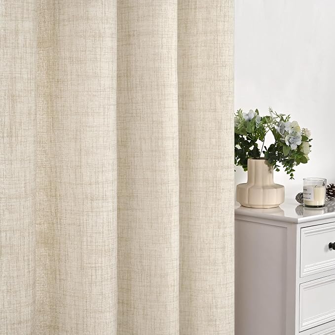 YoungsTex Linen Kitchen Window Curtains 48 Inch Length - Image 8