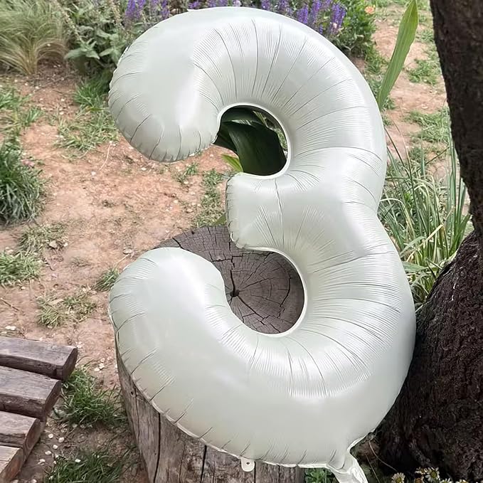 40 Inch Beige Number 6 Foil Balloon - Image 8