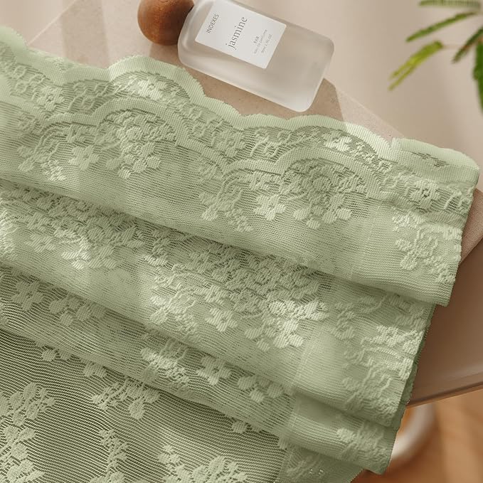 Anmao Vintage Lace Curtains 96 Inches Long 2 Panels Set, Romantic Elegant Light - Image 8