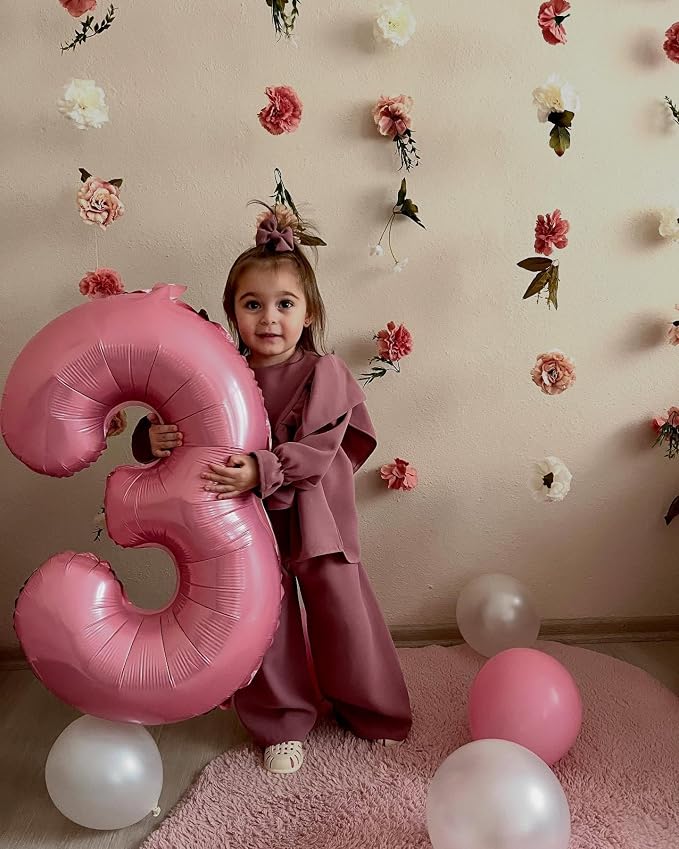 0 Balloon - Pastel Pink Birthday Number Balloons, 40 Inch Decorations | Pastel - Image 7