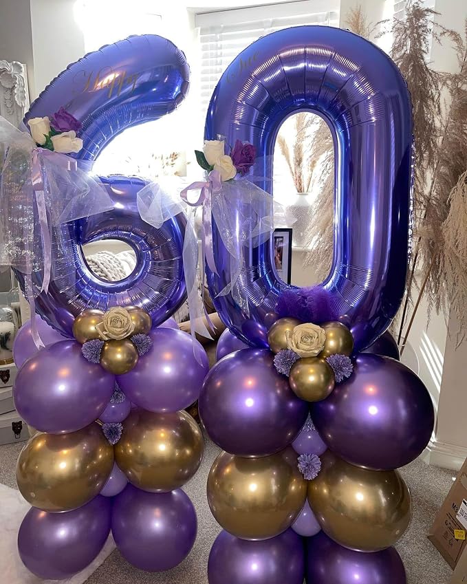 Number 40 Purple Balloons 40 Inch Giant Purple Fiol 40 Helium Balloons - Image 4