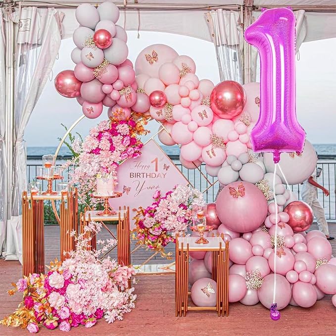 Hot Pink 3 Balloon, 40 Inch Large Laser Hot Pink Foil Helium Number Balloons 0-9 - Image 6