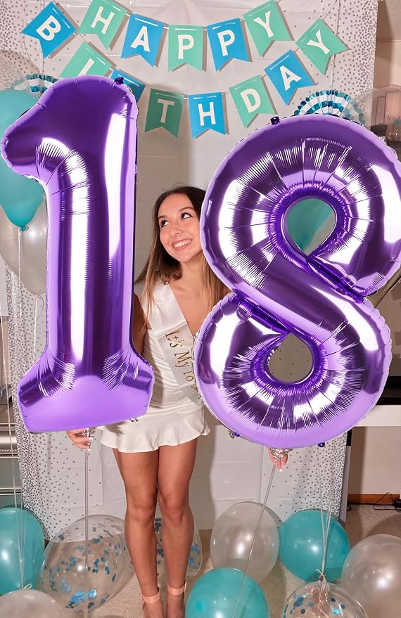 23 Balloon Number 40 Inch Purple Balloons - Image 3