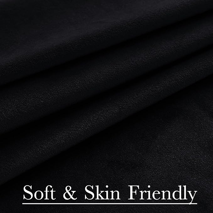 Black Velvet Theater Curtains Extra Wide Blackout Window Drapes - Image 7