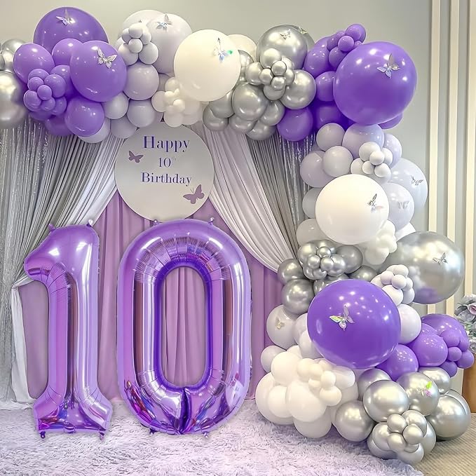 Purple 0 Balloon Number, 40 Inch Number 0 Balloon Big Purple 0 Foil Mylar - Image 7