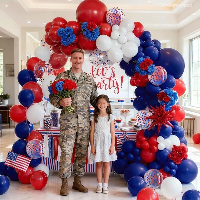 Red White and Blue Balloons, 12 Inch | Latex Balloons - Image 6