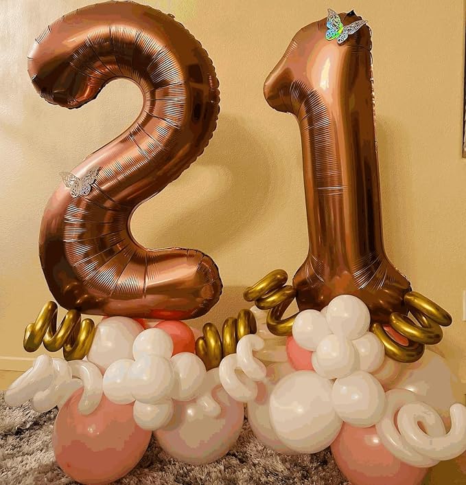 0 Balloon - Brown Birthday Number Balloons, 40 Inch Decorations Men Women | - Image 8