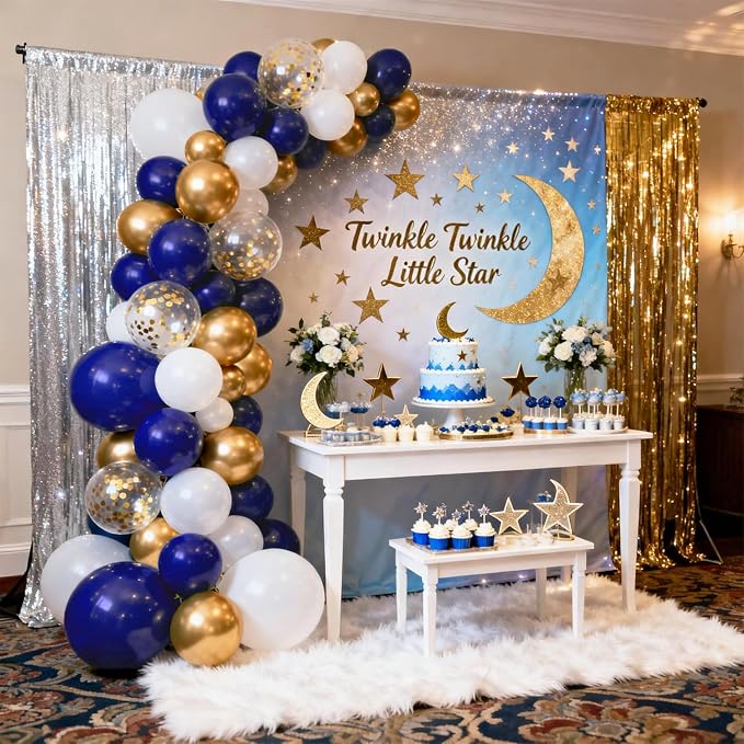Blue and Gold Balloons, 12 Inch | Latex Balloons - Image 5