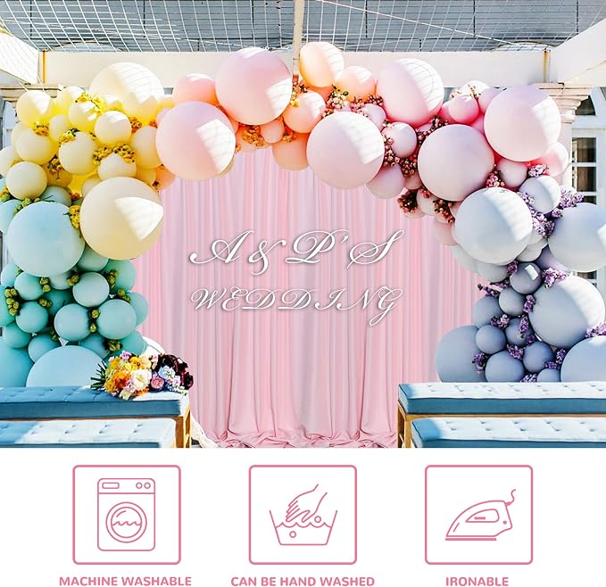 Pink Backdrop Curtain for Parties Rod Pocket Pink Curtains Photography Backdrop - Image 3