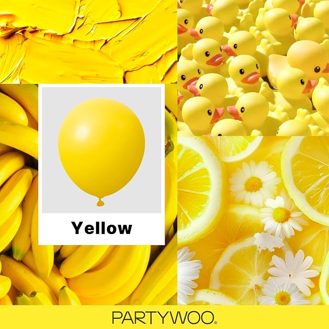 PartyWoo Yellow Balloons 120pcs Matte Yellow Color 18 12 10 5 Inch | 18 12 10 5 - Image 2