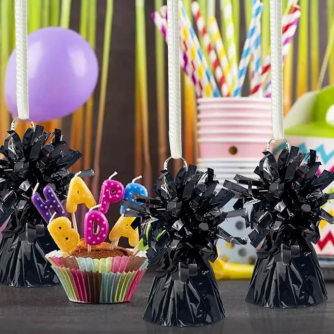 9 PCS Metallic Wrapped Balloon Weights Black Heavy Balloon Weight - Image 5