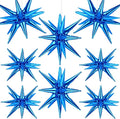 8 Pcs Blue Star Balloons, 27/22 inch One-Piece Explosion Foil Balloons by Wrbin