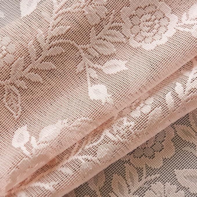 FINECITY Blush Floral Lace Curtains - Image 8