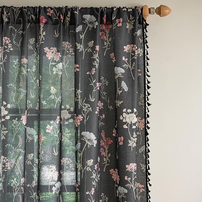 ENJOYBRIDAL Floral 96 Inch Curtains - Image 2
