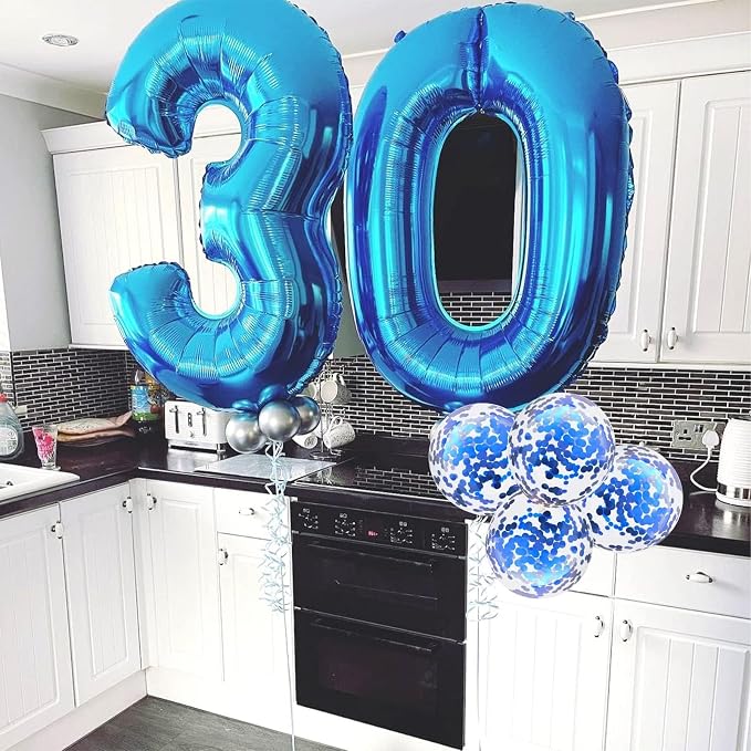 40 Inch Number 50 Foil Balloons Set, Giant Number 5 and 0 Helium Balloons Self - Image 7