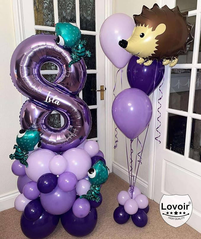 Purple Number 8 Balloons, 40 Inch Giant Number Balloons Foil Mylar Helium - Image 3