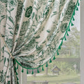 F-CHU Green Floral Farmhouse Curtains Living Room Drapes 84 Inch Length Cotton by F-CHU