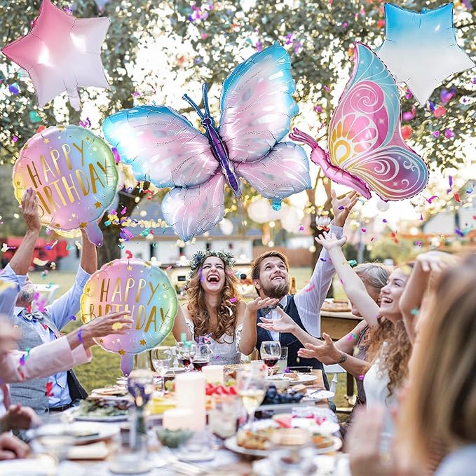 Isndare Butterfly Balloons, Includes Giant Number 2 Balloon, Self Sealing - Image 6