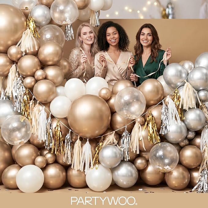PartyWoo Metallic Gold Balloons 120pcs Chrome Gold Color 18 12 10 5 Inch | 18 - Image 5