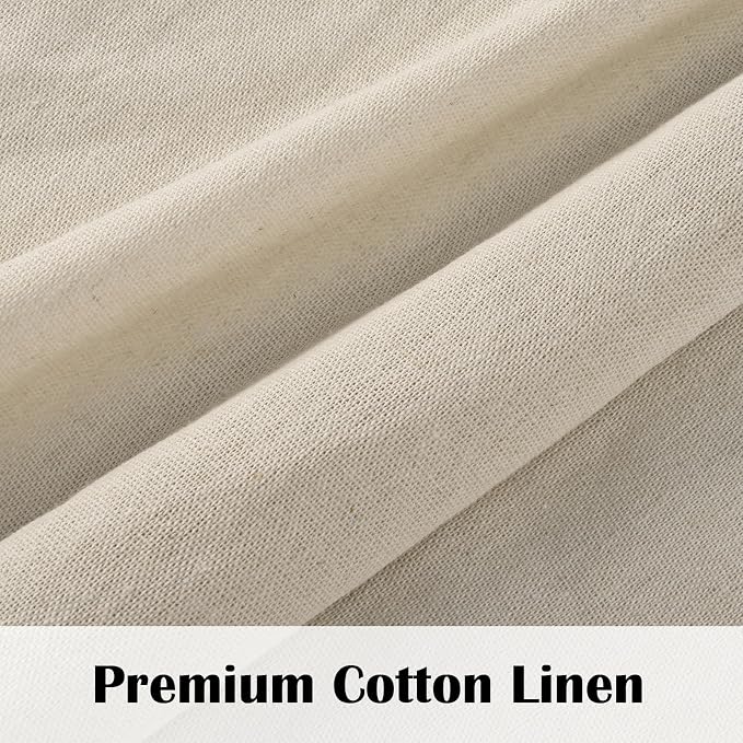 Boho Kitchen Curtains 36 Inch Length, Farmhouse Cotton Linen Tier Curtains - Image 6