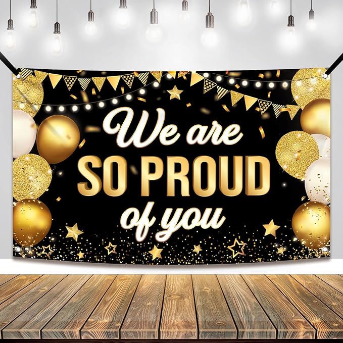 KatchOn Black We are So Proud of You Banner 72x44 Inch | Graduation Banner - Image 8