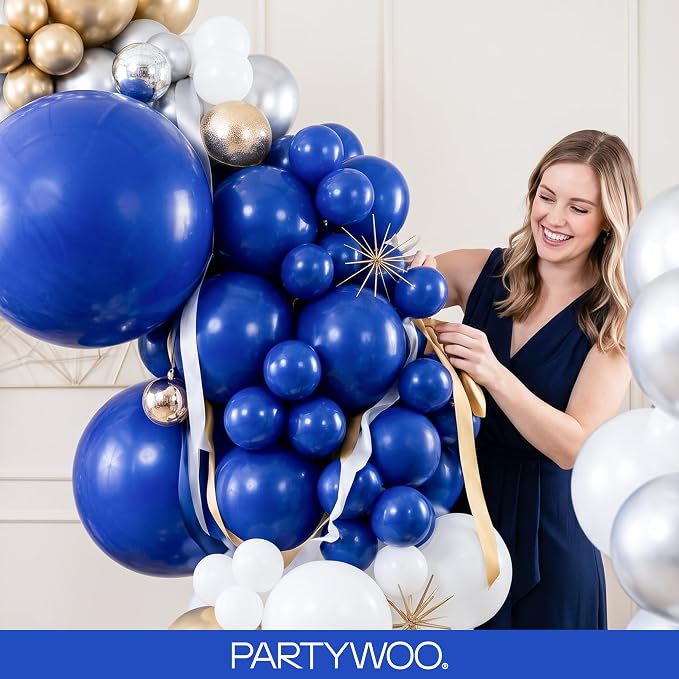PartyWoo Royal Blue Balloons 120pcs Dark Blue Balloons Different Sizes | 18 12 - Image 9