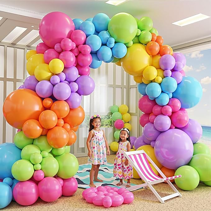 412pcs Summer Tropical Balloon Arch Garland Kit, Different Sizes 18 12 10 5inch - Image 6