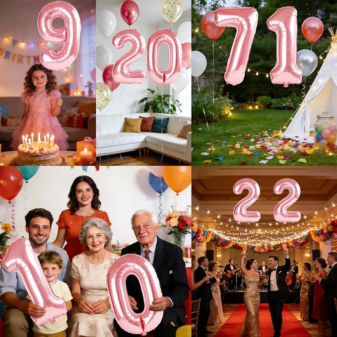 40 Inch Number 71 Balloons for 71st Birthday Party Decorations, 0-100 Jewelry - Image 7