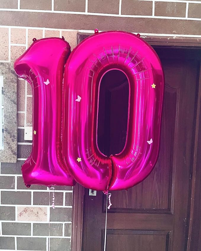40 Inch Hot Pink 10 Number Balloons Giant 10 Balloons Hot Pink Birthday 10 - Image 3