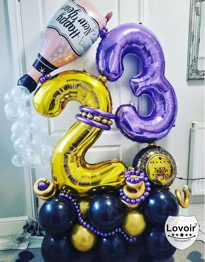 Purple 20 Number Balloons, 40 Inch Giant Number 20 Balloons Foil Mylar Helium - Image 7