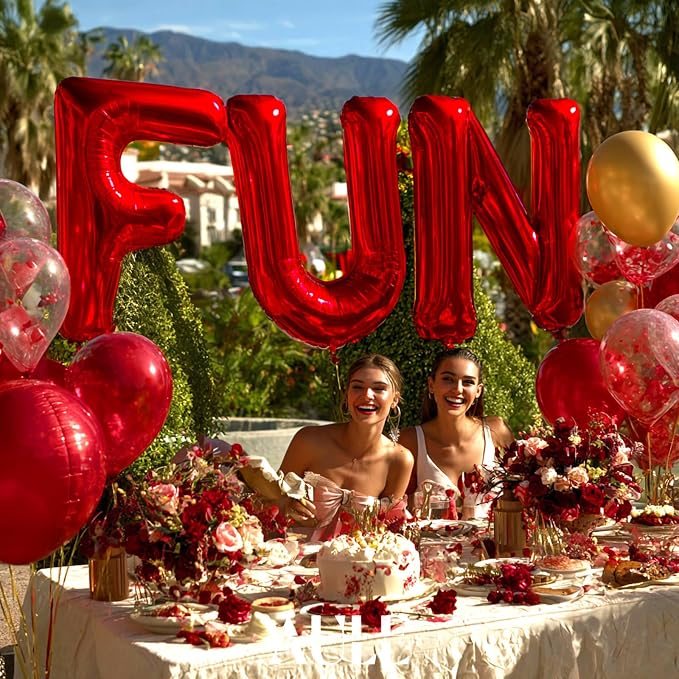 AULE 40 Inch Red D Balloon Letter Foil A-Z Birthday Big Alphabet | Birthday - Image 5